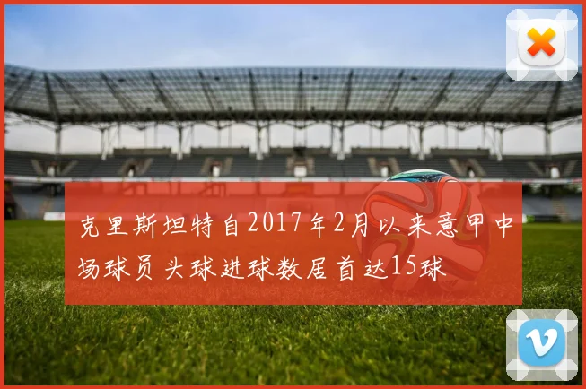 克里斯坦特自2017年2月以来意甲中场球员头球进球数居首达15球